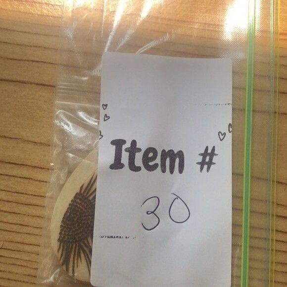 Sunflower Wood Burned Earrings Teardrop Dangle Boho Chic Lightweight - Picture 5 of 6